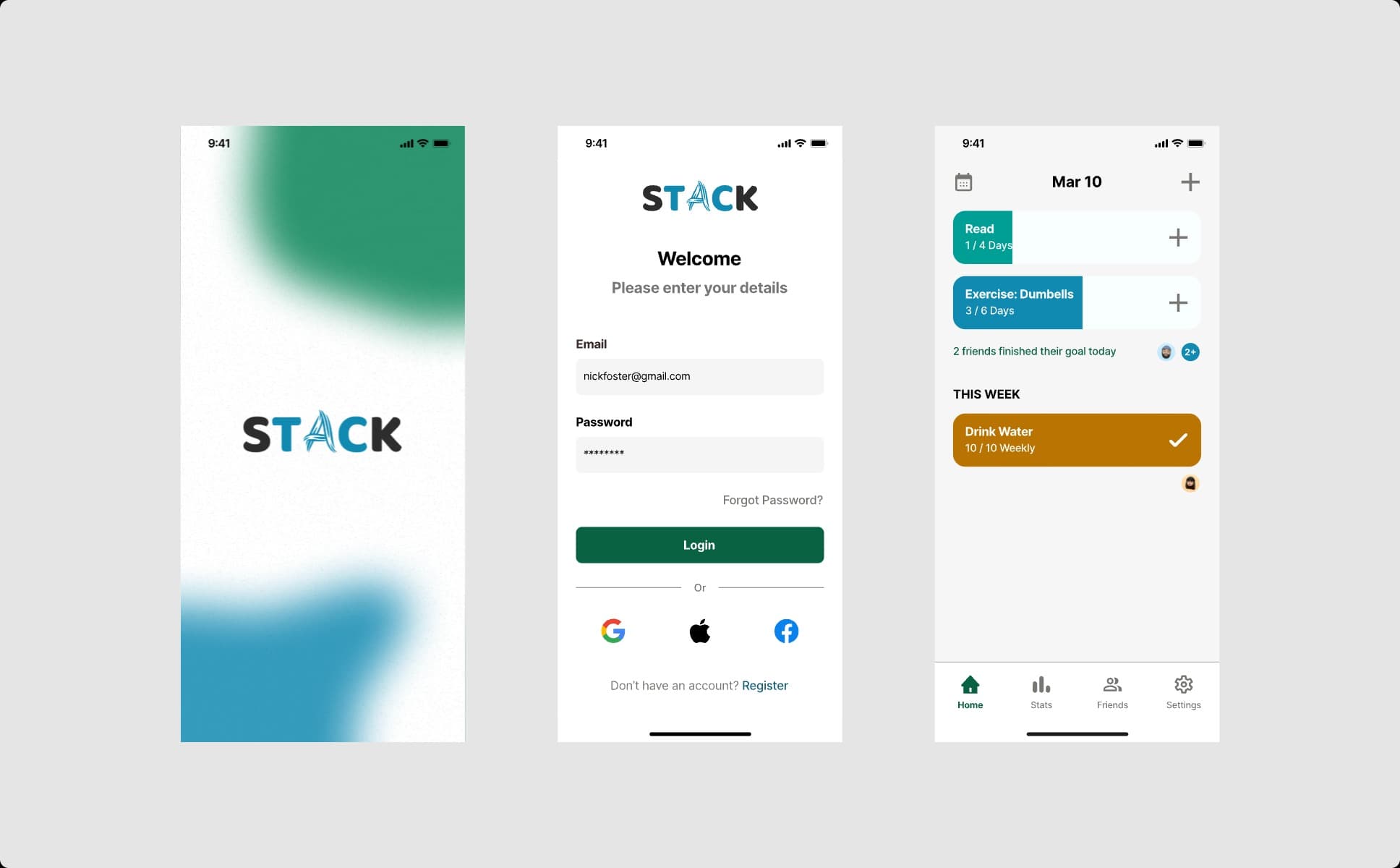 Stack screen designs, set 1