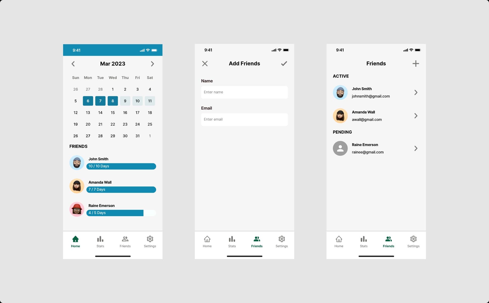 Stack screen designs, set 3