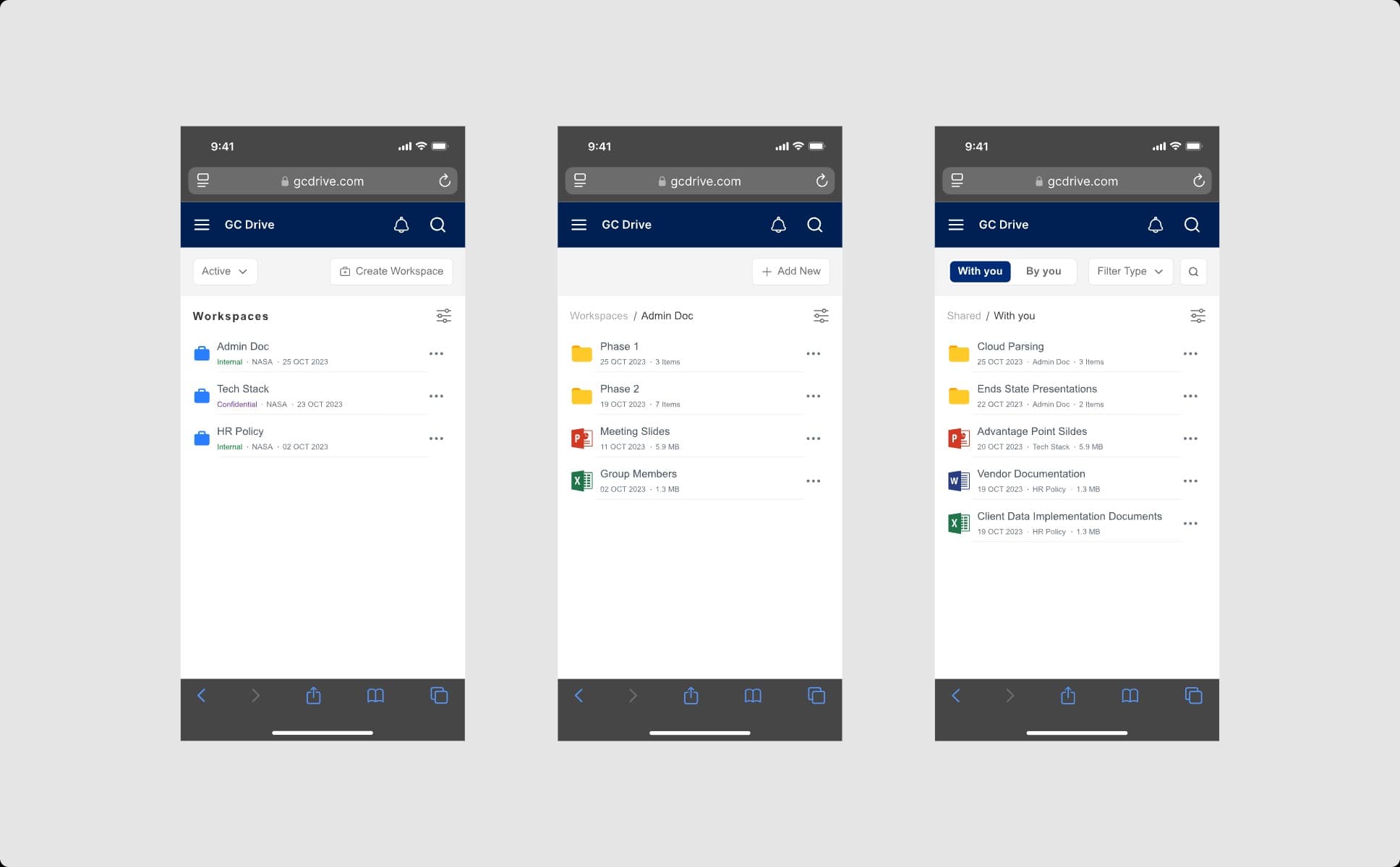 GC Drive screen designs, set 7